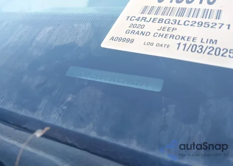 2020 Jeep Grand Cherokee Limited 4X2 z USA, uszkodzony, nr VIN 1C4RJEBG3LC295271